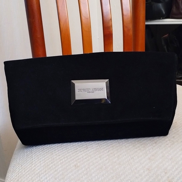 Giorgio Armani Handbags - Giorgio Armani Parfums Black Velvet Clutch